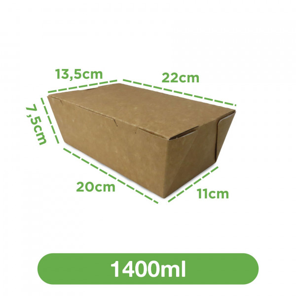 Embalagem 1400ml Kraft Plus - 500 unidades